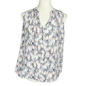 Rebecca Taylor 100% Silk Snakeskin Sleeveless Blouse Size 2